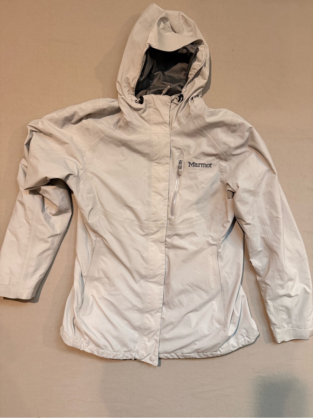 Marmot PreCip Rain Jacket Gray Waterproof Hooded Shell L Gorpcore